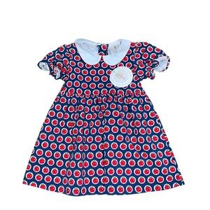 NWT Cypress Row 2T Dress Apple A Day Peter Pan Collar Apple Print